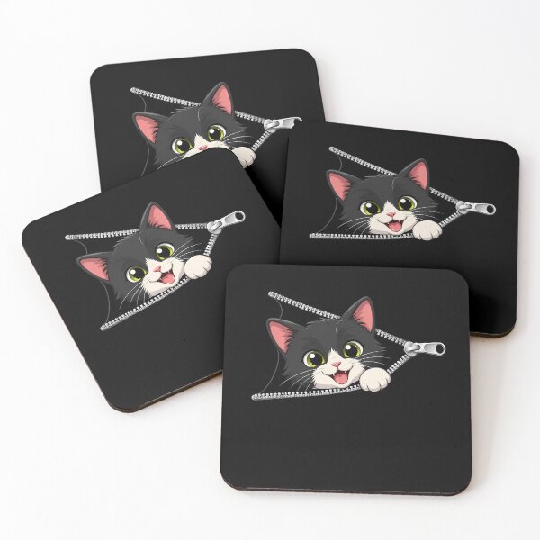 Item preview, Cute Kitten Peeking Zipper Cat Face designed and sold by M555888.