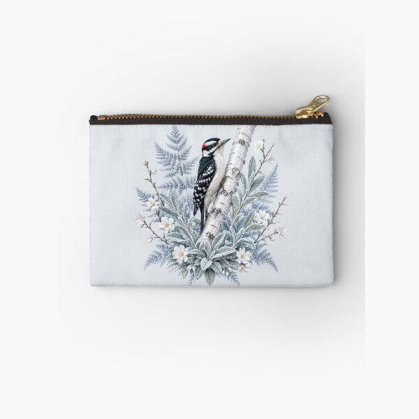 Item preview,  Winter Botanical Downy Woodpecker Birch Tree Design designed and sold by BirdsnStuff.