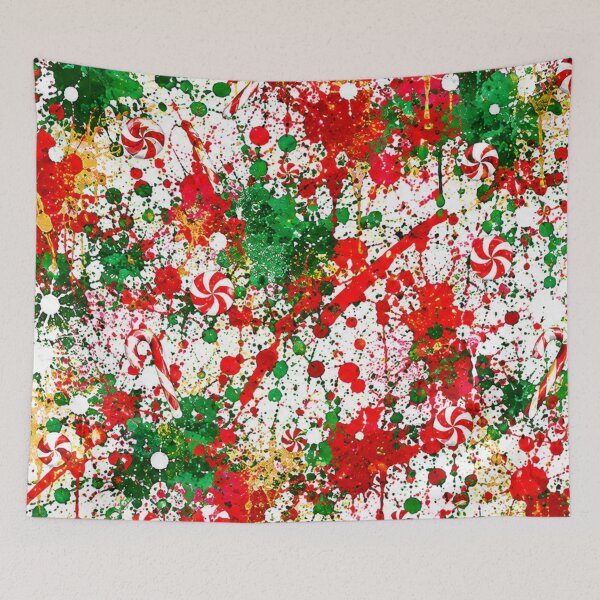 Item preview, Holiday Peppermint Splatter Mixed Media Art designed and sold by THE SPLATTERED HAUS BY SAGE BANKS.