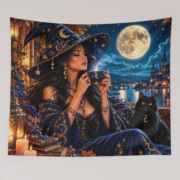 Item preview, Moonlit Witch Tea designed and sold by Gold&pixels.