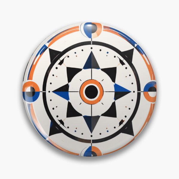 Item preview,  Geometric Abstract Mandala in Orange, Blue, and Black designed and sold by 21degrees-club.