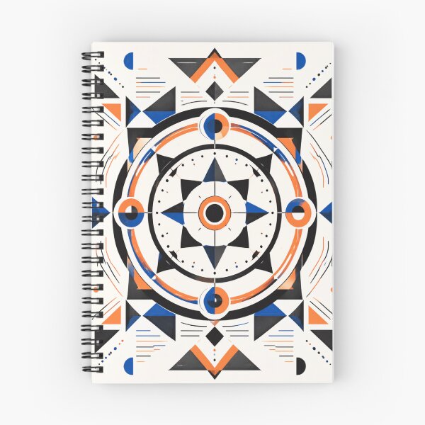 Item preview, Geometric Abstract Mandala in Orange, Blue, and Black designed and sold by 21degrees-club.