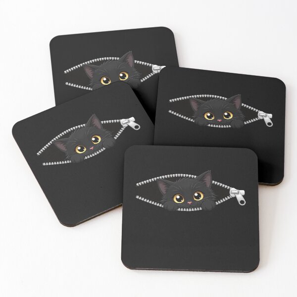 Item preview, Cute Kitten Peeking Zipper Cat Face designed and sold by M555888.