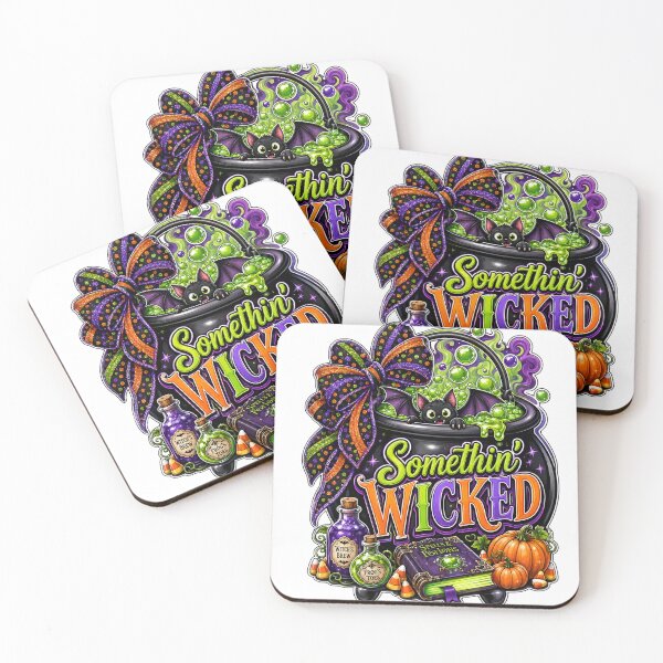 Item preview, Something Wicked Halloween Witch Cauldron Bat Cute Spooky Autumn Design designed and sold by Kruti Collection.