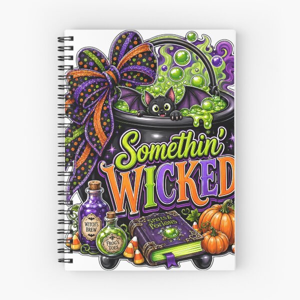 Item preview, Something Wicked Halloween Witch Cauldron Bat Cute Spooky Autumn Design designed and sold by Kruti Collection.