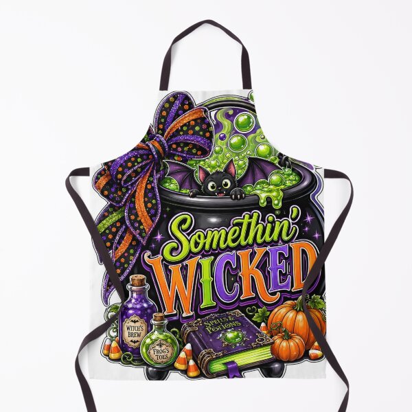 Item preview, Something Wicked Halloween Witch Cauldron Bat Cute Spooky Autumn Design designed and sold by Kruti Collection.