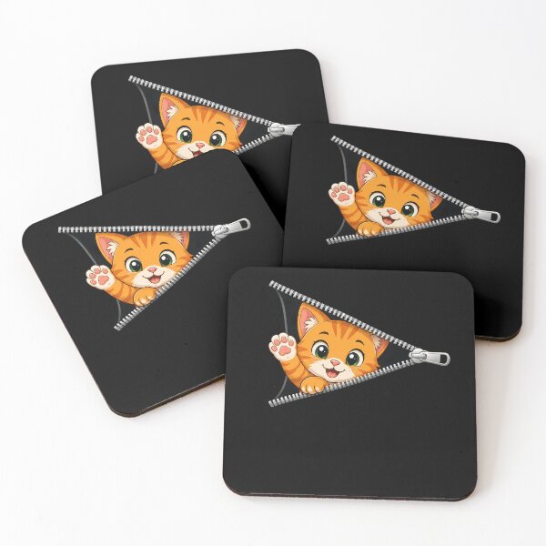 Item preview, Cute Kitten Peeking Zipper Cat Face designed and sold by M555888.