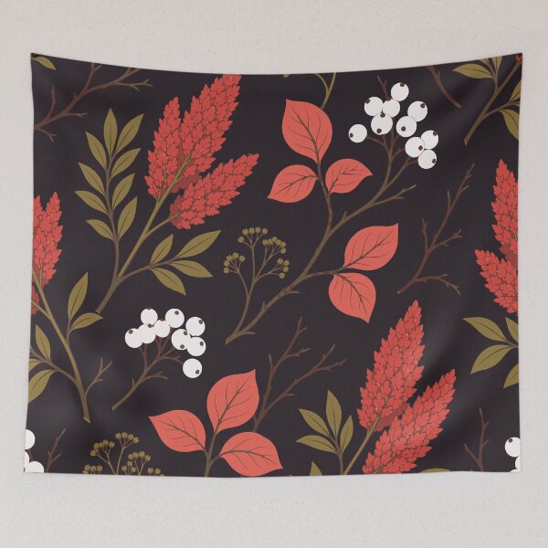 Item preview, Sumac and Dogwood Autumn Hedgerow Botanical Pattern designed and sold by BelievingCreate.