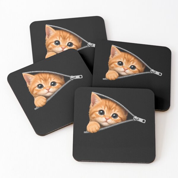 Item preview, Cute Kitten Peeking Zipper Cat Face designed and sold by M555888.