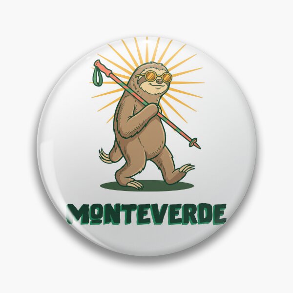 Item preview, Retro Hiking Sloth Costa Rica Monteverde designed and sold by NullSpacePrints.