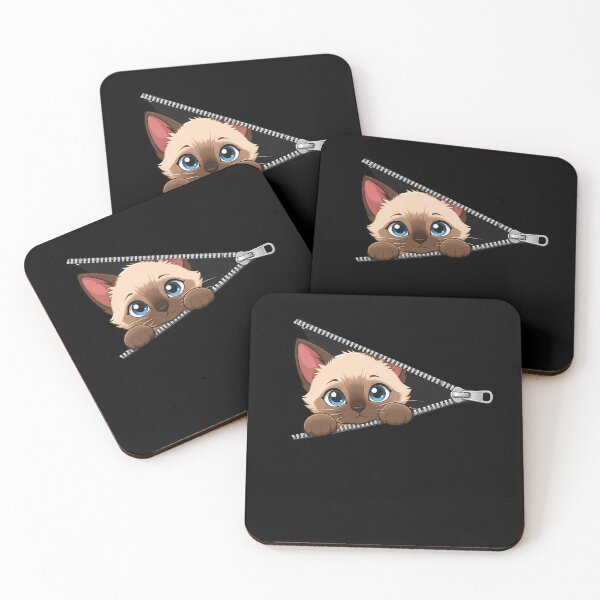 Item preview, Cute Kitten Peeking Zipper Cat Face designed and sold by M555888.