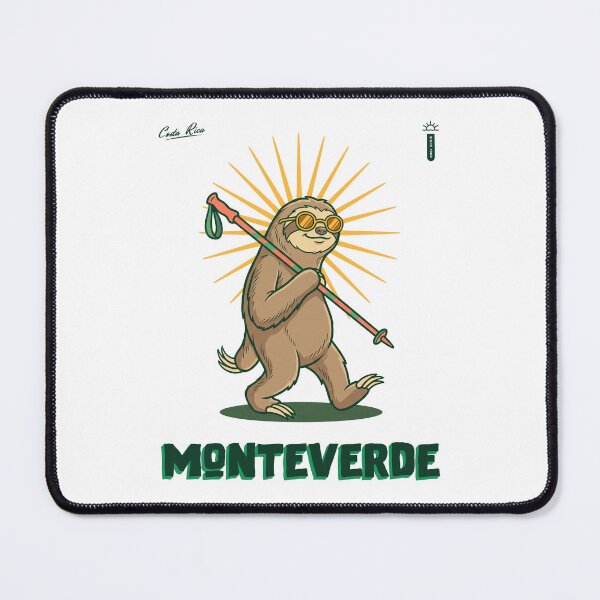 Item preview, Retro Hiking Sloth Costa Rica Monteverde designed and sold by NullSpacePrints.