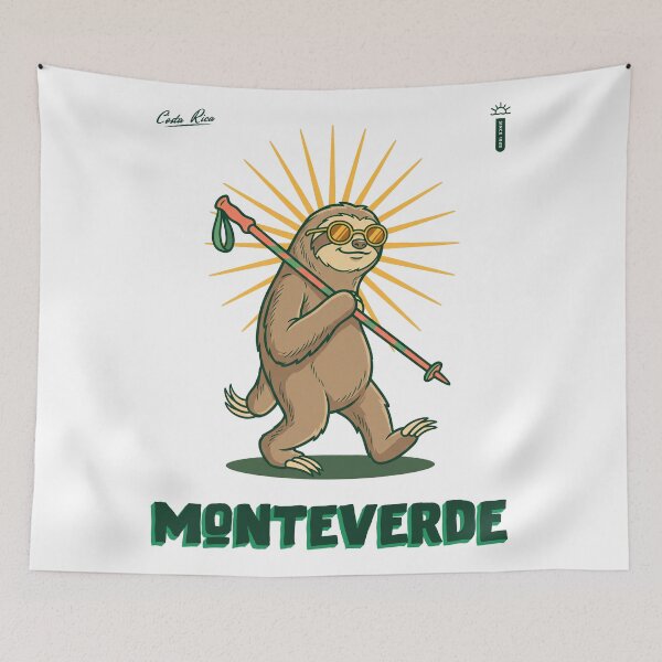 Item preview, Retro Hiking Sloth Costa Rica Monteverde designed and sold by NullSpacePrints.