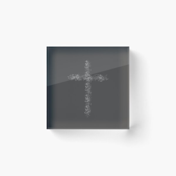 Item preview, Organic Electric Roots Cross White Web Gothic Abstract Emblem designed and sold by Akanyoni Studio .