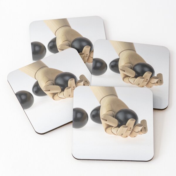 Item preview, Wooden Hand Holding Black Egg - Art designed and sold by photossmirnov.