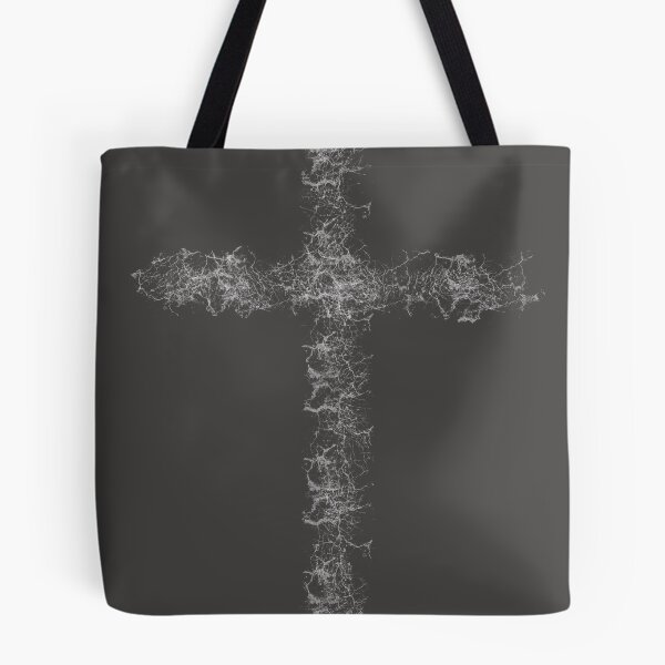 Item preview, Organic Electric Roots Cross White Web Gothic Abstract Emblem designed and sold by Akanyoni Studio .