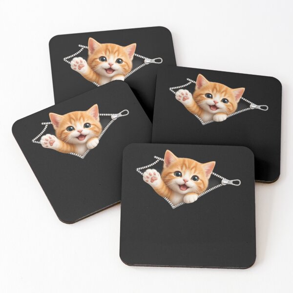 Item preview, Cute Kitten Peeking Zipper Cat Face designed and sold by M555888.