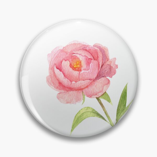 Item preview, Pink Peony Flower with Green Leaves  designed and sold by White Rabbit Design .