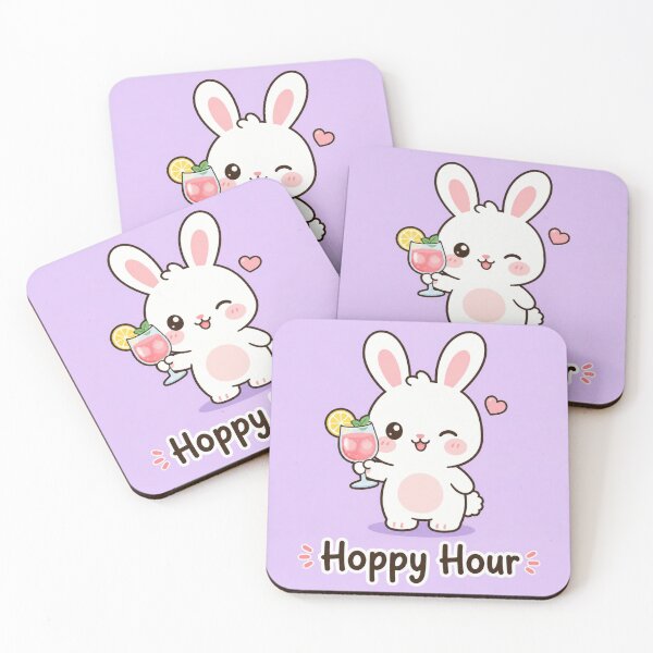 Item preview, Hoppy Hour Funny Bunny Illustration | Cute Pun Gift designed and sold by moonlit.ink.shop.