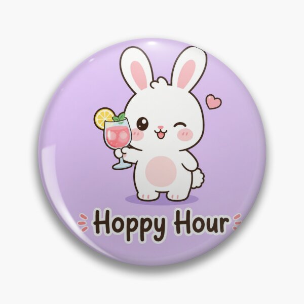 Item preview, Hoppy Hour Funny Bunny Illustration | Cute Pun Gift designed and sold by moonlit.ink.shop.