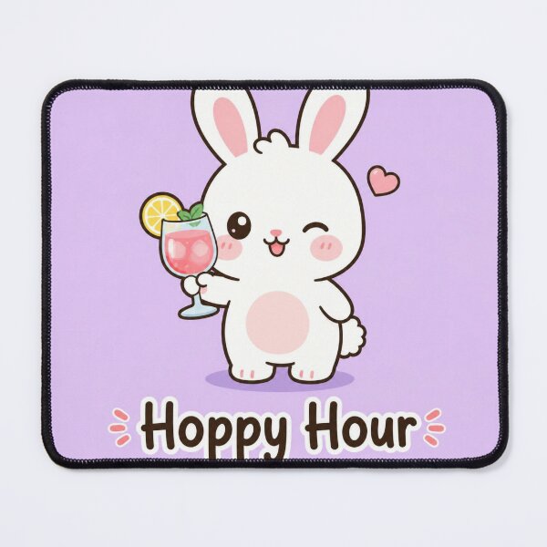 Item preview, Hoppy Hour Funny Bunny Illustration | Cute Pun Gift designed and sold by moonlit.ink.shop.