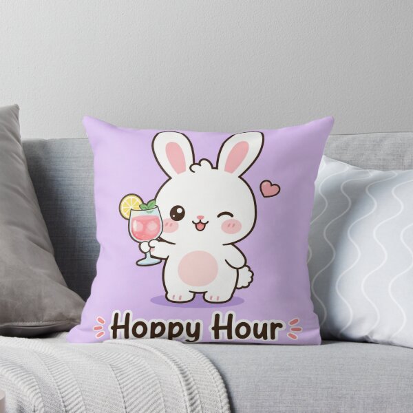 Item preview, Hoppy Hour Funny Bunny Illustration | Cute Pun Gift designed and sold by moonlit.ink.shop.