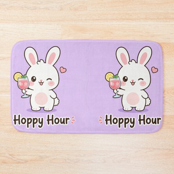 Item preview, Hoppy Hour Funny Bunny Illustration | Cute Pun Gift designed and sold by moonlit.ink.shop.