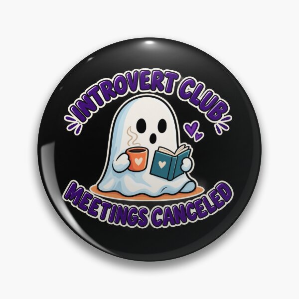 Item preview, Introvert Club Meetings Canceled - Cute Ghost Reading Coffee Funny Quote designed and sold by Final Chance Designs⭐️⭐️⭐️⭐️⭐️.