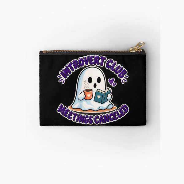 Item preview, Introvert Club Meetings Canceled - Cute Ghost Reading Coffee Funny Quote designed and sold by Final Chance Designs⭐️⭐️⭐️⭐️⭐️.