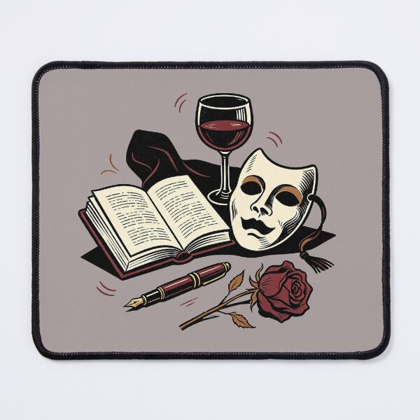 Item preview, Art and letters: book, mask and rose designed and sold by mixoubraw.