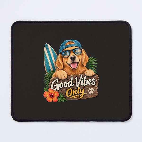 Item preview, Good Vibes Only Golden Retriever designed and sold by CrazyChrisBeker.