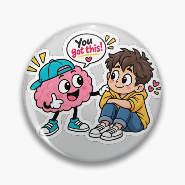 Item preview, Cute Brain Motivation - You Got This Sticker designed and sold by NovaToons.