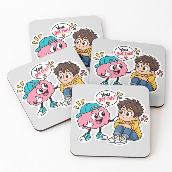 Item preview, Cute Brain Motivation - You Got This Sticker designed and sold by NovaToons.
