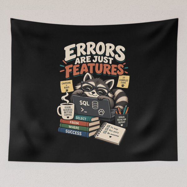 Item preview, Errors Are Just Features Funny SQL Programmer designed and sold by Ridaelb.