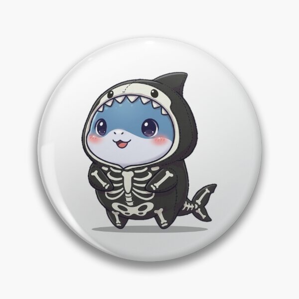 Item preview, Cute Skeleton Shark - Happy Halloween designed and sold by Nature's Chibis.