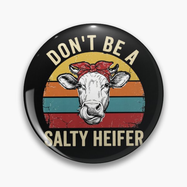 Item preview, Don't Be A Salty Heifer Vintage Cow Retro Sunset Art designed and sold by carlinocoo.