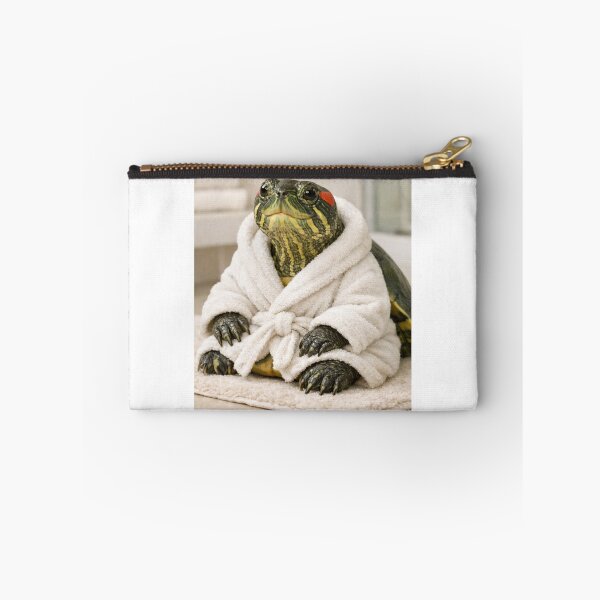 Item preview, Red Eared Slider Turtle White Bathrobe designed and sold by Sillytoe.