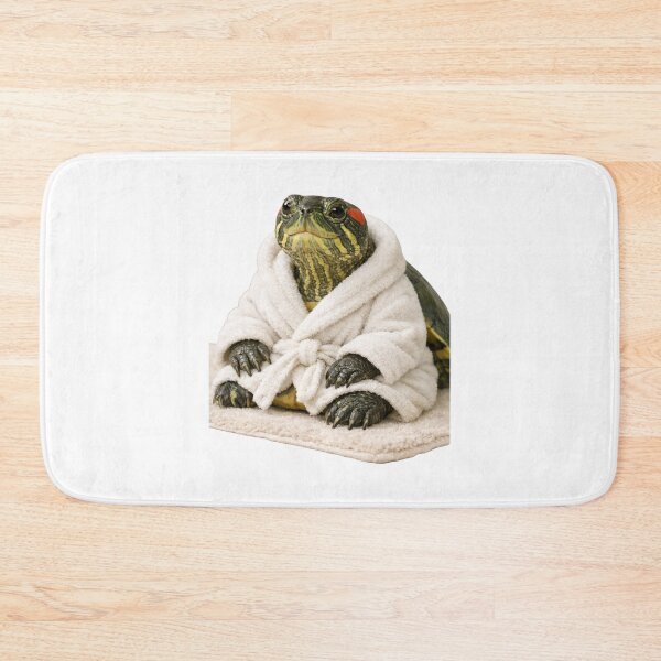 Item preview, Red Eared Slider Turtle Fluffy Bathrobe designed and sold by Sillytoe.