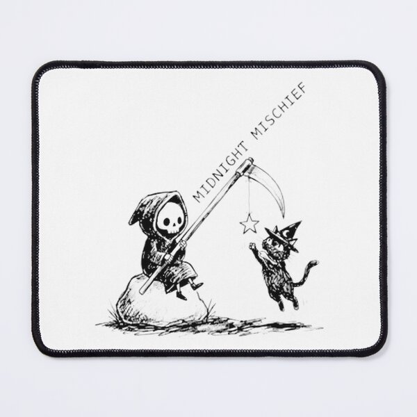 Item preview, Whiskered Scythe Cute Grim Reaper Halloween Design with Cat Features designed and sold by SupremeDoggo.