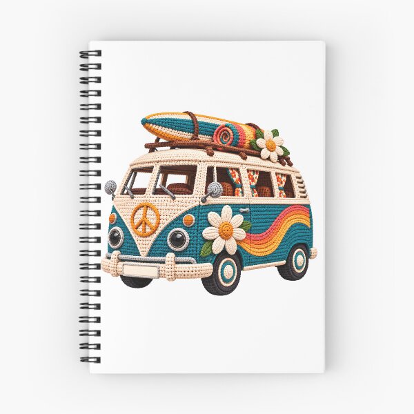Item preview, Crochet Camper Van – Retro Hippie Surf Bus & Road Trip Art designed and sold by Digital Culture Studio.