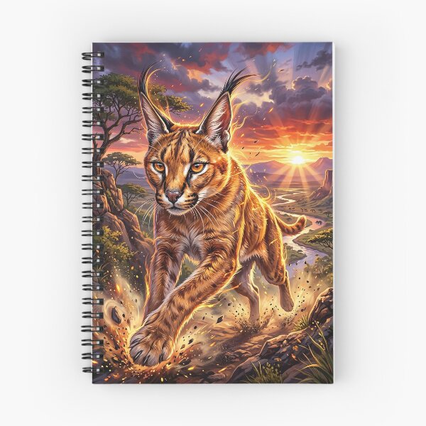 Item preview, Leaping Caracal - Epic Savanna Sunset designed and sold by Lucid Dream Pixel.