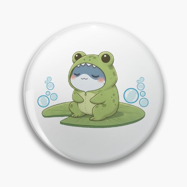 Item preview, Cute Green Frog Shark designed and sold by Nature's Chibis.