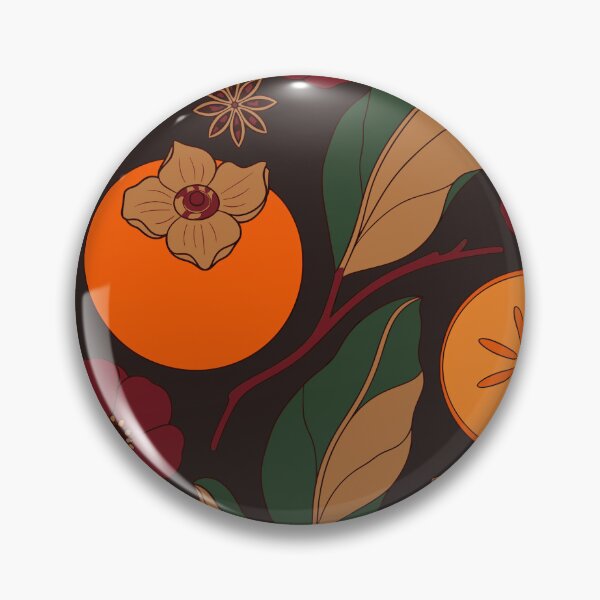 Item preview, Persimmon and Anemone Autumn Folk Botanical Pattern designed and sold by BelievingCreate.