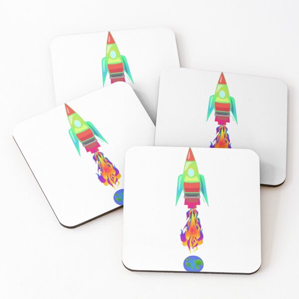 Item preview, Retro Space Rocket Blast Off Earth designed and sold by Odditycalzon.