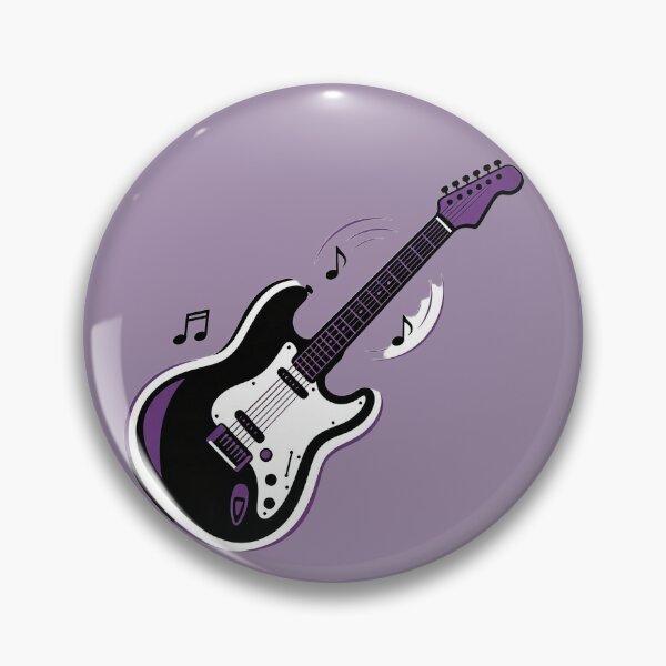 Item preview, Electric guitar with musical notes in shades of purple and black designed and sold by mixoubraw.