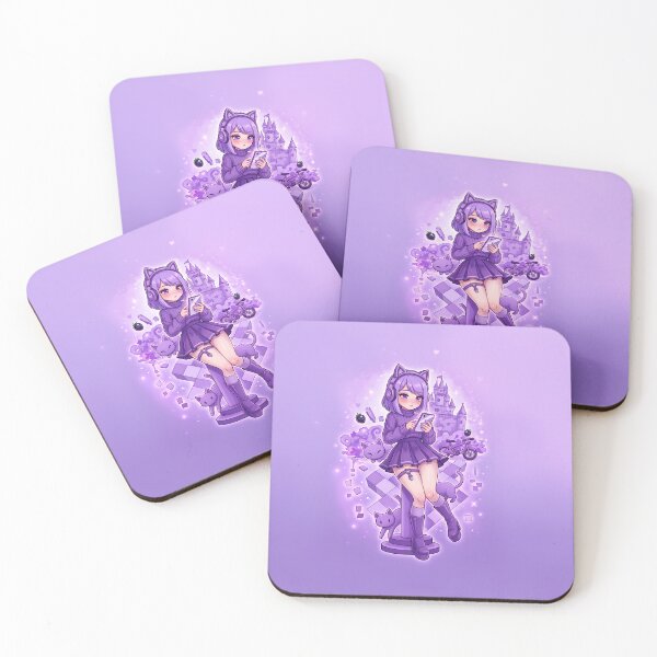 Item preview, Pastel Goth Anime Gamer Girl: Purple Aesthetic Cat Headphones & Castle designed and sold by CuteKats.