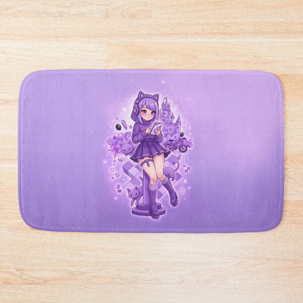 Item preview, Pastel Goth Anime Gamer Girl: Purple Aesthetic Cat Headphones & Castle designed and sold by CuteKats.