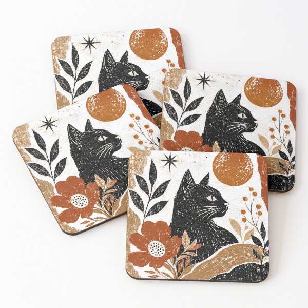 Item preview, Midnight Magic – Boho Black Cat Fall Graphic designed and sold by SweetTeezPrints.