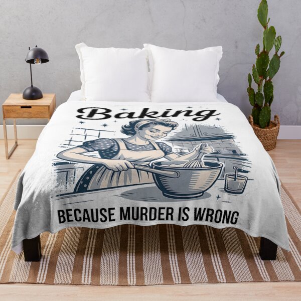 Aperçu de l'œuvre Baking Because Murder Is Wrong Funny Baker créée et vendue par carlinocoo.