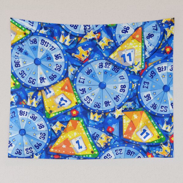 Item preview, Royal Azure Carnival Wheel and Crown Mixed Media Art designed and sold by THE SPLATTERED HAUS BY SAGE BANKS.